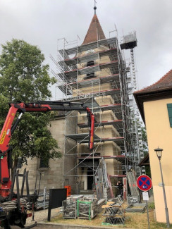 Gerüst Kirchturm St. Martin